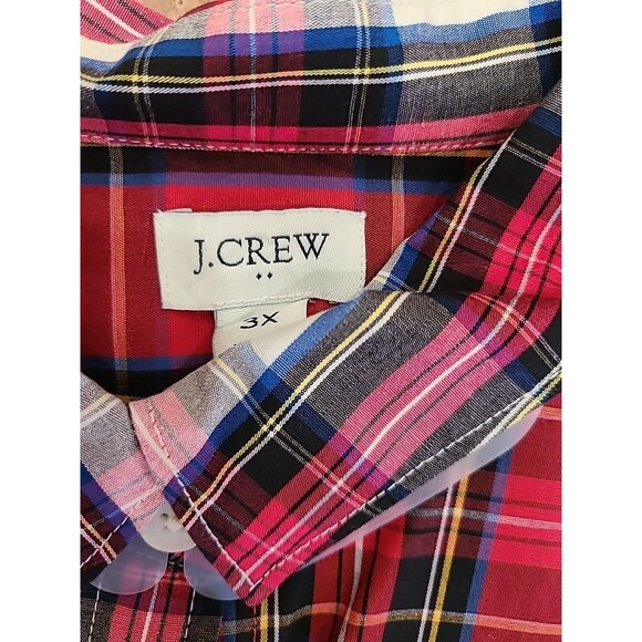 J Crew BM034 NWT Size XXXL Woman's Mixed-Tartan Plaid Shirt in Signature Fit - Picture 5 of 12